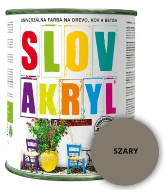 Zdjęcie produktu dla Szara farba do drewna na zewnątrz wodorozcieńczalna atest SZARY 0,75L