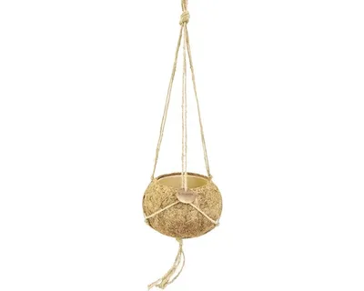 Produktbild von Blumenampel Kokodama Kokosfaser Ø 17 cm H 9,5 cm natur inkl. Halterung