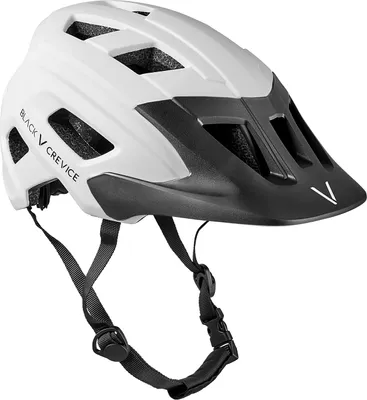 Produktbild von BLACK CREVICE - Damen/Herren MTB-Fahrradhelm mit LED-Rücklicht | Farbe: Weiß/Schwarz | Größe: S/M (54-58 cm)