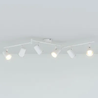 Image de HOFTRONIC - Plafonnier LED 24W 2070lm 4000K 6 spots Inclinable Blanc