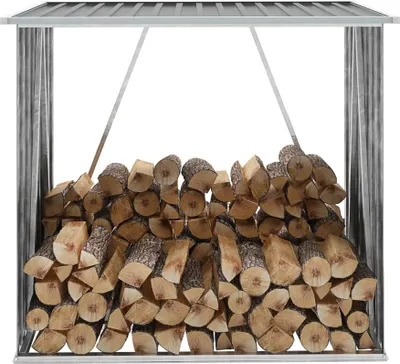 Immagine prodotto di The Living Store Deposito per legna da ardere Acciaio zincato 163 x 83 x 154 cm Grigio