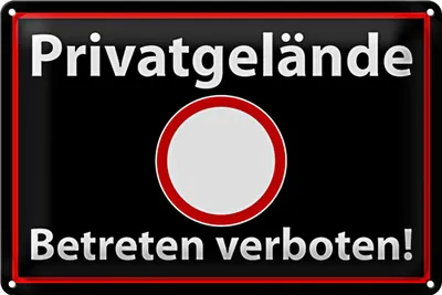 Produktbild von Blechschild Hinweis 30x20cm Privatgelände betreten verboten