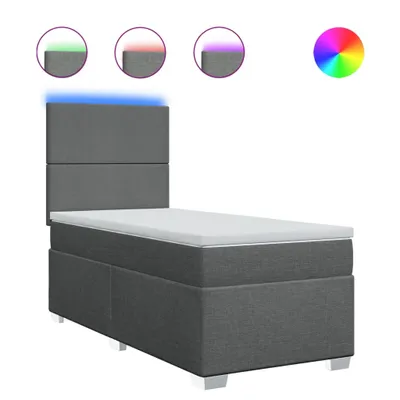 Produktbild von Boxspringbett mit Matratze Dunkelgrau 100x200 cm Stoff