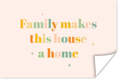 Produktbild von MuchoWow® Poster Sprichwörter - Zitate - Die Familie macht aus dem Haus ein Zuhause 60x40 cm - Schlafzimmerdekoration