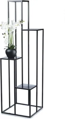 Zdjęcie produktu dla Czarny kwietnik metalowy KASKADA stojak na 4 donice 150 cm