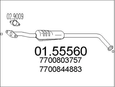 Produktbild von MTS 01.55560 Mittelschalldämpfer Schalldämpfer