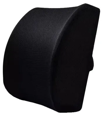 Zdjęcie produktu dla Poduszka pod lędźwie, pianka z pamięcią kształtu, ergonomiczna konstrukcja, czarna