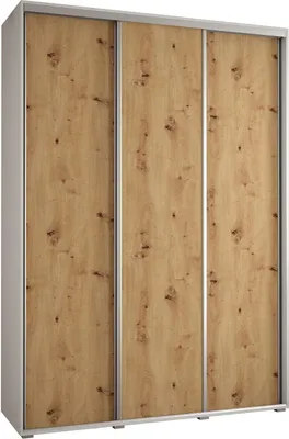 Produktbild von MEBLE KRYSPOL Davos 1 Schrank, drei Türen - 235,2x170x45 cm - Weiß Artisan Silber