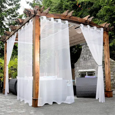 Imagen del producto de Cortinas blancas transparentes, impermeables, para interiores y exteriores