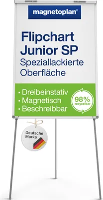 Produktbild von Magnetoplan Flipchart Junior SP - Dreibeinstativ - 66x95cm - Metalloberfläche - Weiß