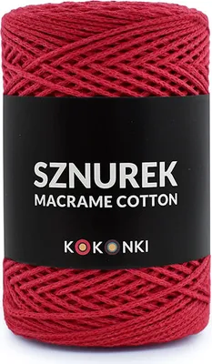 Produktbild von Kokonki Makramee Baumwollgarn 2mm, Rot, 200m, 100% Recycelte Baumwolle