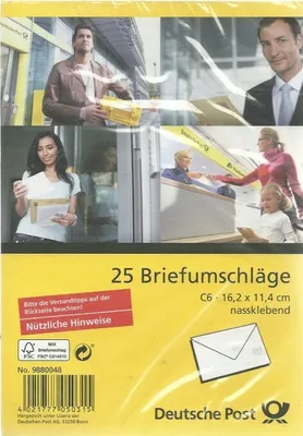 Produktbild von 25 Umschläge C6 - nassklebend - ohne Fenster