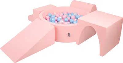 Produktbild von KiddyMoon Spielplatz Aus Schaumstoff Mit 300 Bälle 7cm Hindernisläufen Version 3 Rund Bällebad Mit Bunten Bällen Für Babys Und Kinder