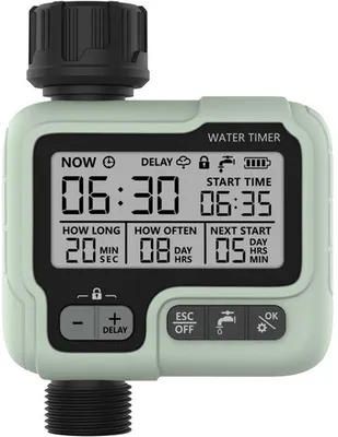 Produktbild von Automatische Regenzeitklok - Großes digitales Display, Regenpflanzensatz, Accessoire für Blumen- und Pflanzenbewässerung