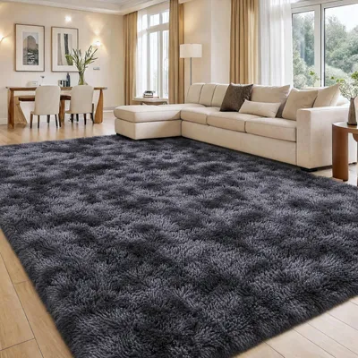 Zdjęcie produktu dla Omgoods - Miękki, puszysty dywan 120 x 160 cm - ciemnoszary