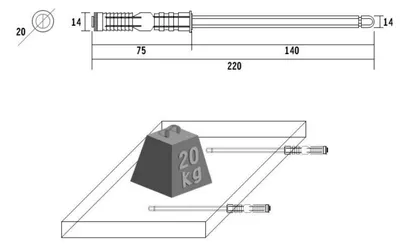 Produktbild von Tablarträger Regalbodenträger Regalhalter Bodenträger Regalträger Regaldübel  Ø14x140mm (220mm)