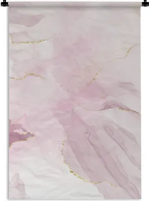 Produktbild von MuchoWow® Wandteppich Wandbehang Marmor - Lila - Weiß 60x90 cm Tapisserie Dekoration Wandtuch - Foto-Teppich - Abwaschbar