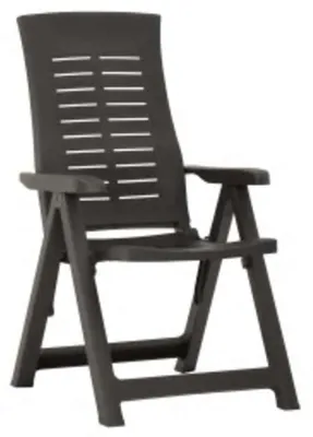 Produktbild von vidaXL Verstellbare Gartenstühle 2 Stk. Kunststoff Anthrazit