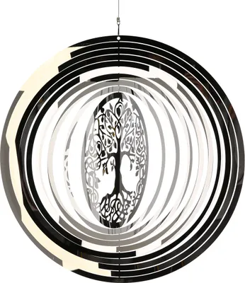 Produktbild von GILDE Windspiel Gigantic Tree - silber - H. 125cm x D. 50cm