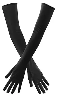 Productafbeelding van Elegante handschoenen, onderdeel van een kostuum, lang, zwart - one size