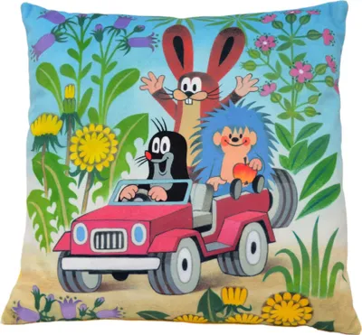 Zdjęcie produktu dla Poduszka Krecik, motyw Jeep2, 30x30cm - Poduszka dla dzieci