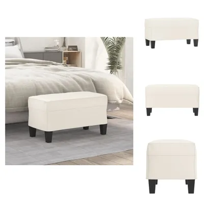 Image de vidaXL Banc Crème 70x35x41 cm Similicuir - Bancs