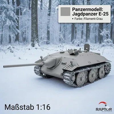 Produktbild von Jagdpanzer E25 Modellbau-Bausatz 1:16 RC fähiger Panzer – Premium PETG inkl. Anleitung
