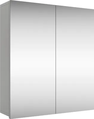 A mirrored cabinet with two doors.