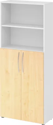 Produktbild von bümö basic Regalschrank - 5 Ordnerhöhen - Nachbildung: Weiß/Ahorn