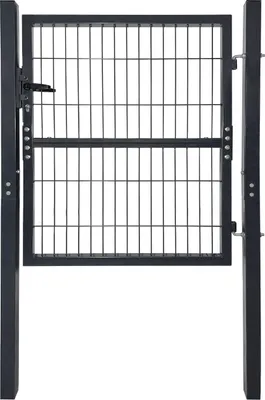 Produktbild von Gartentor Metall Gartentür robust langlebig Zauntor Verzinkt Einzel Wellengitter Zauntür Anthrazit (100x100cm) CEEDIR
