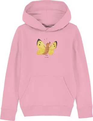 Produktbild von Mr. & Mrs. Panda Organic Kinder Hoodie Schmetterling Zitronenfalter 12-14 Jahre (152/164) - Baumwolle Pink - Geschenk, Fakten, Lustige Sprüche, Sweater, Liebe, Fakt, Pulli