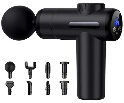 Produktbild von Mini-Massagepistole 99 Geschwindigkeiten, 8 Massageköpfe, für Muskelregeneration