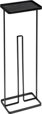 Produktbild von WENKO Toilettenpapierhalter Ersatzrollenhalter Bad Stehend Ablage Metall Schwarz