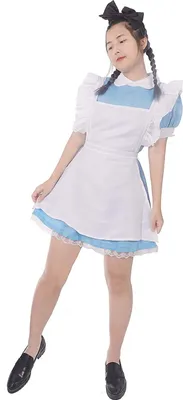 Produktbild von Dienstmädchen Cosplay Kostüm | Kleid mit Schürze und Haarreifen | Größe: L