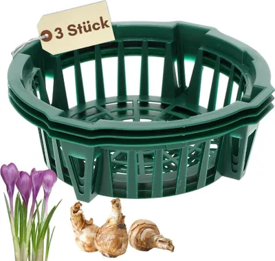 Produktbild von Pflanzkörbe für Blumenzwiebeln Pflanzkorb Blumenzwiebeln Pflanzkörbe für Tulpenzwiebeln Pflanzschalen Blumenzwiebel Tulpen Herbstpflanzung  ø 22 cm 3 St.
