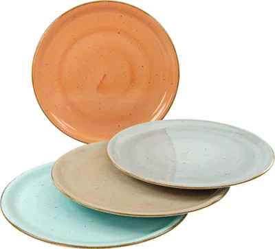 Produktbild von CreaTable, 17728, Vintage Nature Bunt, Pizzateller 4-tlg, Porzellan