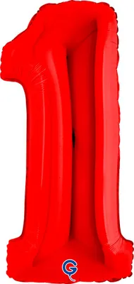 Produktbild von Riesenzahl Folienballon 40"/102cm | Rot Zahl: 1