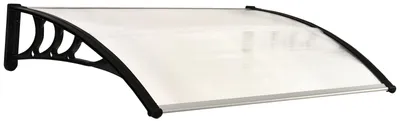 Produktbild von Vordach Haustür 100x75 cm Pultvordach Polycarbonat Transparent