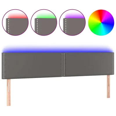 Obrázok produktu pre vidaXL LED čelná doska šedá 200x5x78/88 cm Imitácia kože
