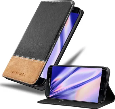 Obrázok produktu pre Cadorabo Case for Samsung Galaxy S7 EDGE Protective Cover in Black SHandy Cover Book Case Etui Faux Leather