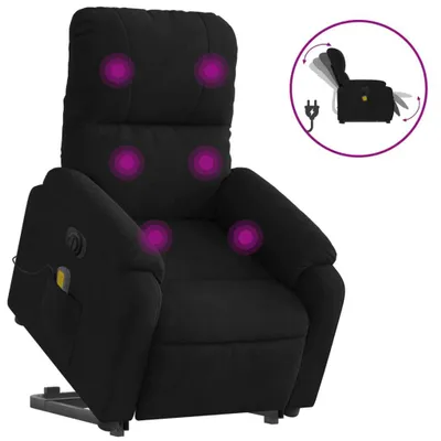Produktbild von Massagesessel Aufstehhilfe Elektrisch Schwarz Mikrofasergewebe