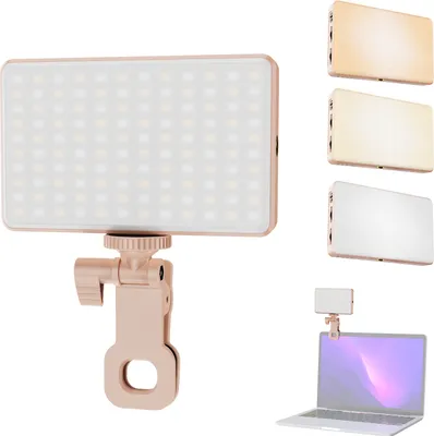 Produktbild von Taschen-Clip-on-LED-Videoleuchte, Computer-Tablet, Handy-Videokonferenzleuchte, 2500 K-9000 K, dimmbar, integrierter Akku fuer Online-Meetings, Live-Streaming, Selfie