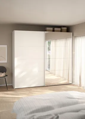 Productafbeelding van Kledingkast Catania Wit Spiegel 244x220cm - Giga Living