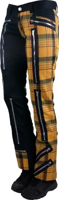 Produktbild von Nix Gut - Tartan, Frauenhose Schwarz/Gelb im Straight-Fit-Style