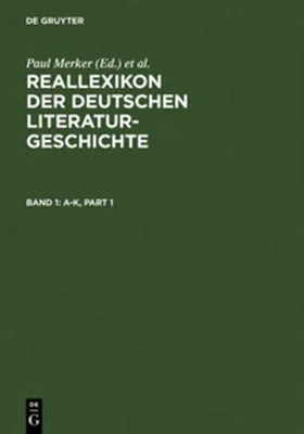 Obrázek produktu pro Reallexikon der deutschen Literaturgeschichte