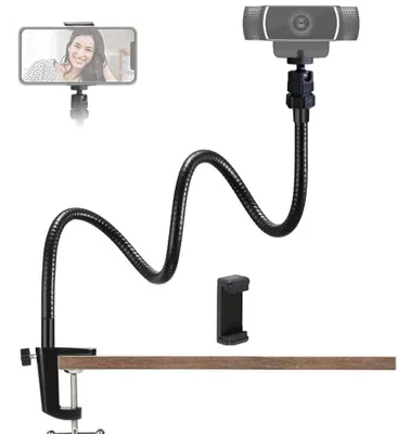 Produktbild von Handyhalter Schwanenhals Smartphone-Halterung - 68,6 cm - Verstellbar - Ausziehbar bis 70 cm - Tischklemme