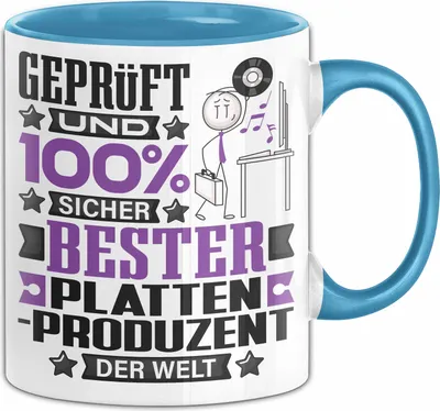 Produktbild von Plattenproduzent Geschenk Lustiger Spruch für Plattenproduzent Geschenkidee Bester Plattenproduzent Der Welt (Blau)