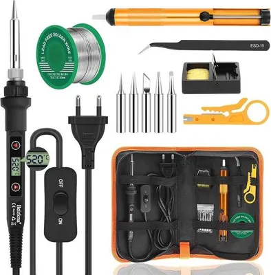 Image de Fer à souder électrique de 80 W à température réglable, avec 13 accessoires pour la réparation