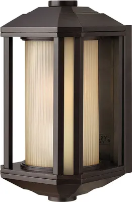 Produktbild von Wandlampe außen Glas Aluminium E27 IP44 29,2 cm hoch in Bronze Bernstein Retro Design Außenwandlampe