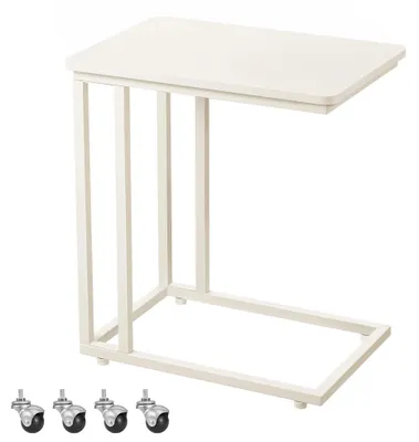 Produktbild von Beistelltisch - C-Form Couchtisch - Mit Rollen - Mobil - 35×50×60 cm - Schwarz